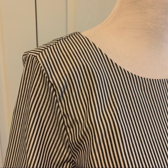 Nina Leonard Stripe Print Crochet Bell Sleeve Shift Dress - Picture 10 of 14